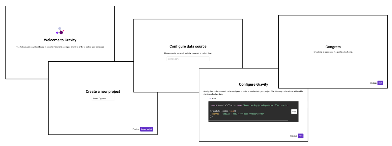 install gravity-data-collector on your production environment