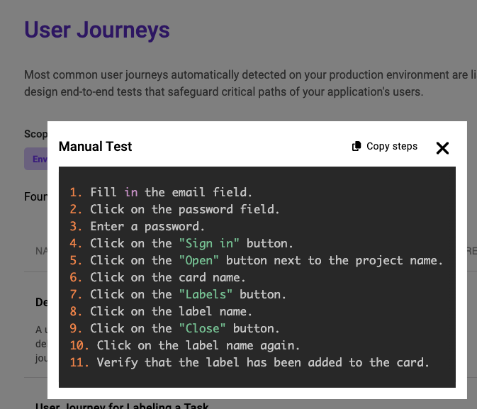Export tests scipts from your user journeys with Gravity testing